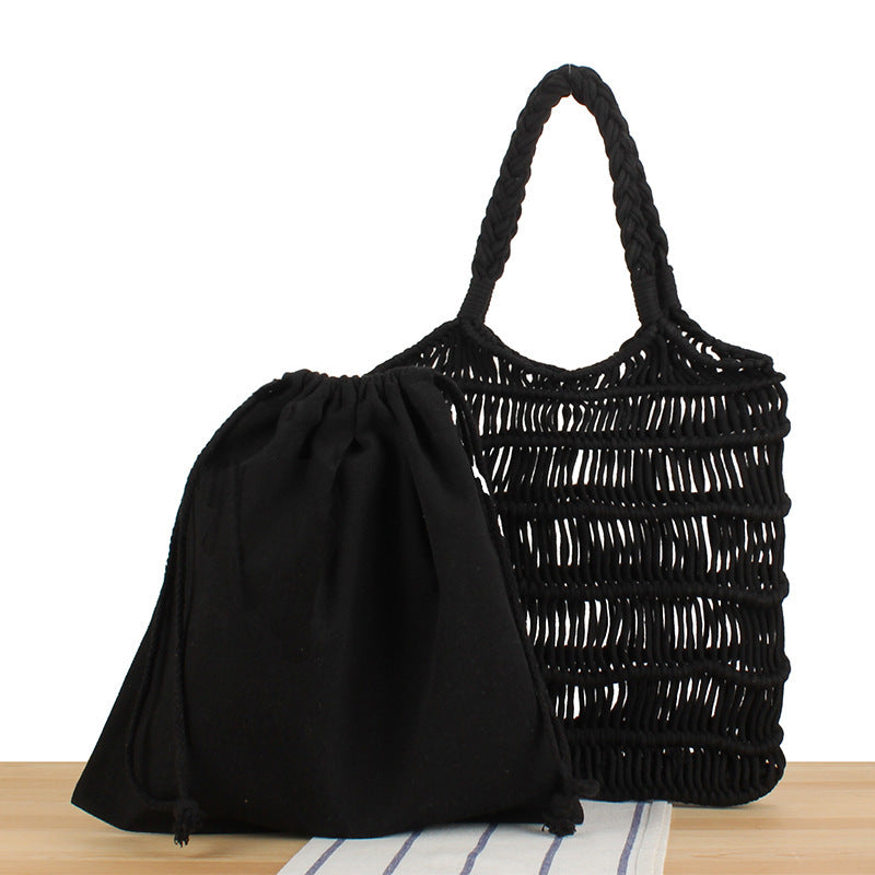 Braided tote bag with inner pouch Bowlift