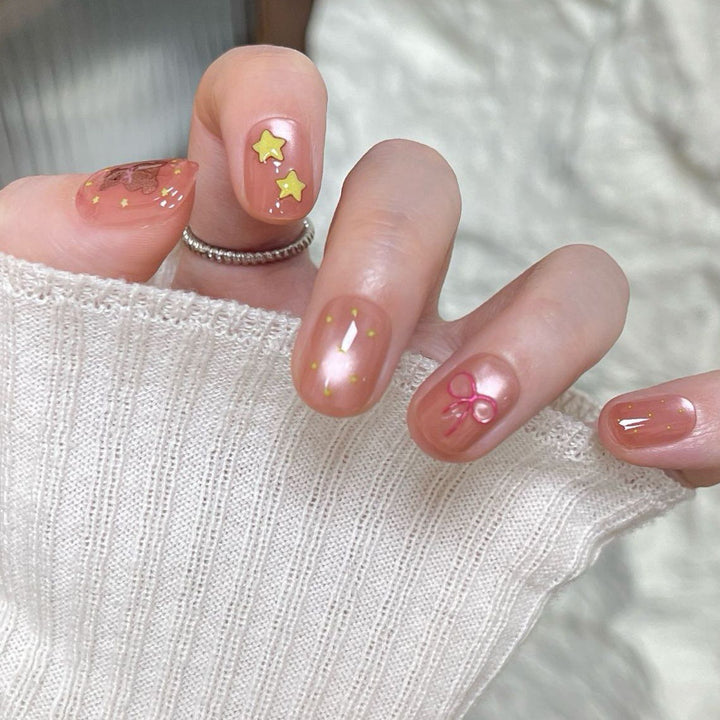 Whimsical Press-On Nail Art Bowlift