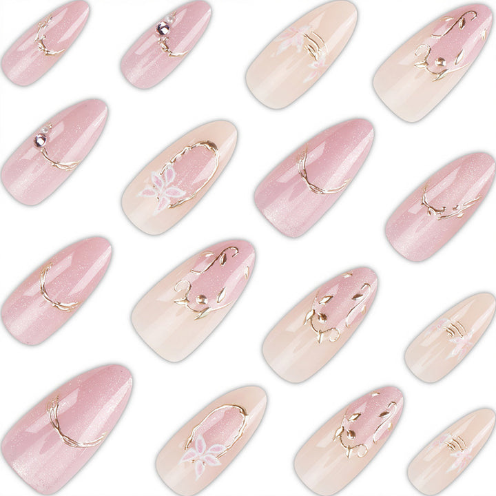 Floral Designed Press-On Nail Set Bowlift
