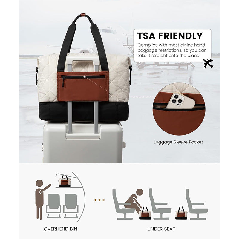 Practical Travel Bag with Removable Cosmetic Pouch Bowlift
