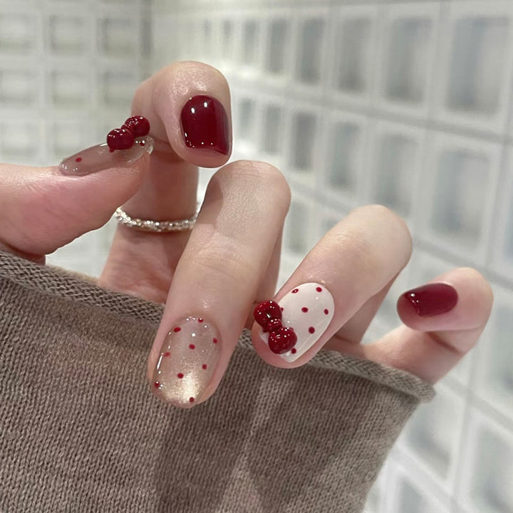Premium Glittery Press-On Nail Set Bowlift