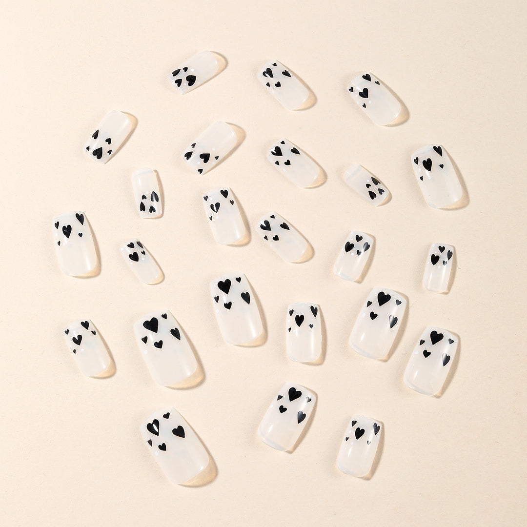 Heart-Accent Acrylic Nail Art Set Bowlift
