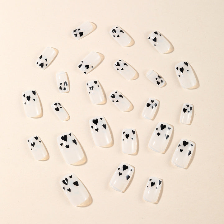 Heart-Accent Acrylic Nail Art Set Bowlift