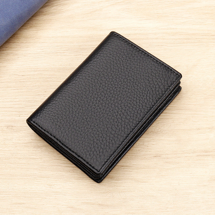 Textured Leather ID Card Wallet Bowlift