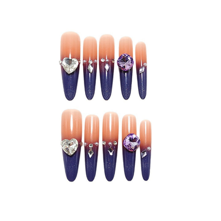 Artificial nails with glitter and elegant 3D applications Bowlift