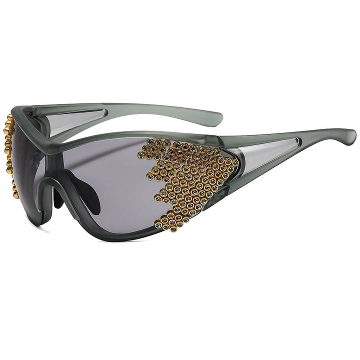 Ladies sporty sunglasses with sparkling decor Bowlift
