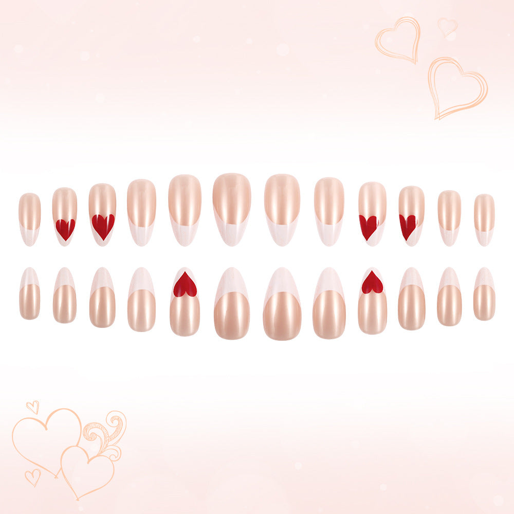 Heart-Embellished Stiletto Press-On Nails Bowlift