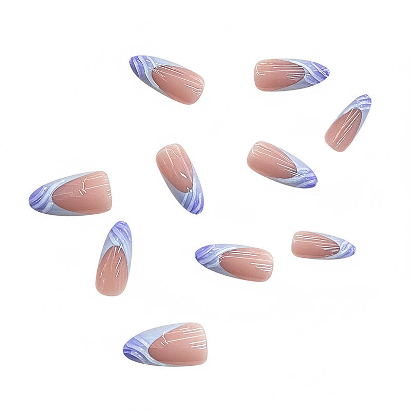 Artistic Watercolor Press-On Nail Set Bowlift
