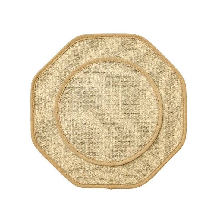 Round sisal scratching mat with octagonal edge and non-slip underside