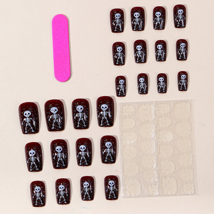 Halloween-Themed Skeleton Nail Art Set Bowlift