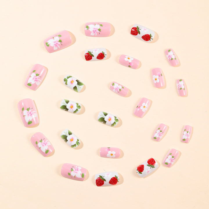 Strawberry Floral Nail Art Set Bowlift