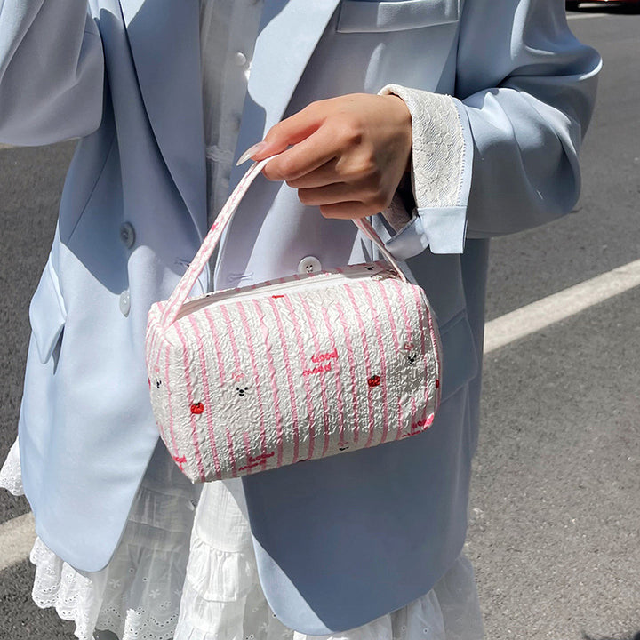 WoCharming Quilted Travel Cosmetic Bag Bowlift