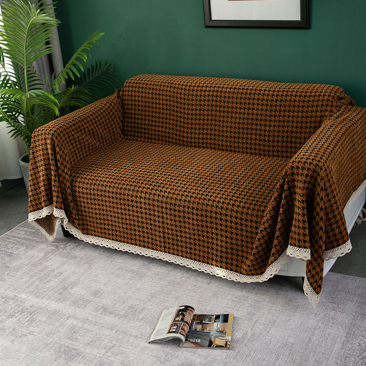 Elegant Houndstooth Sofa Cover