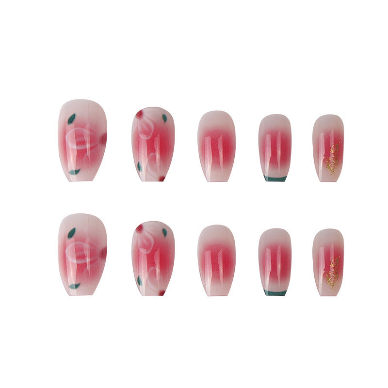 Artistic Sakura-Inspired Press-On Nails Bowlift