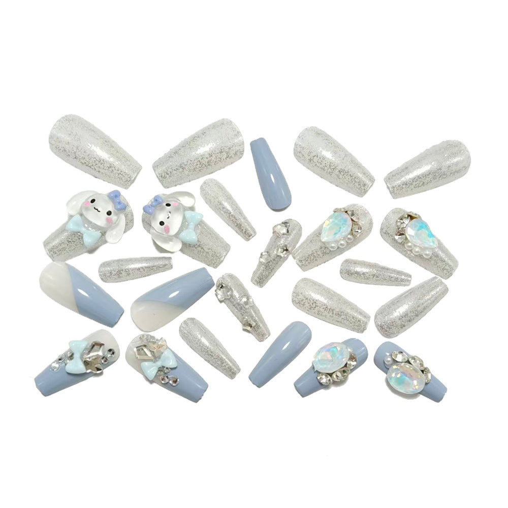 Creative nail art set with cute animal design and glitter Bowlift