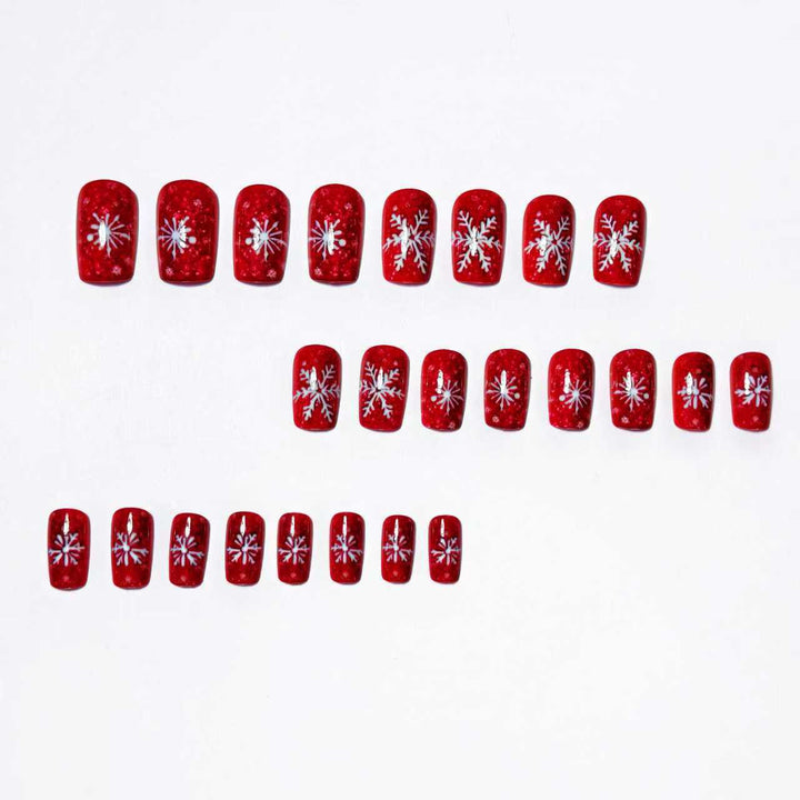 Creative Nail Art with Festive Snowflake Design Bowlift