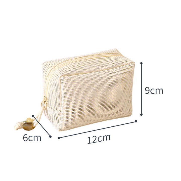 Mesh Zippered Toiletry Pouch Bowlift