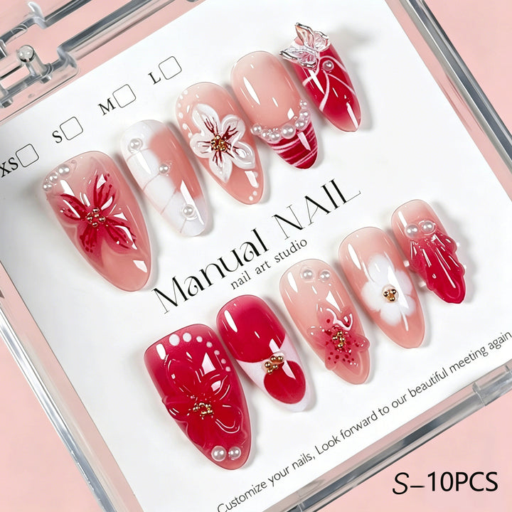 Decorative Floral Press-On Nail Art Collection Bowlift