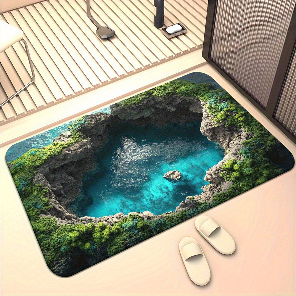 Artistic Dolphin Design Bath Mat Bowlift