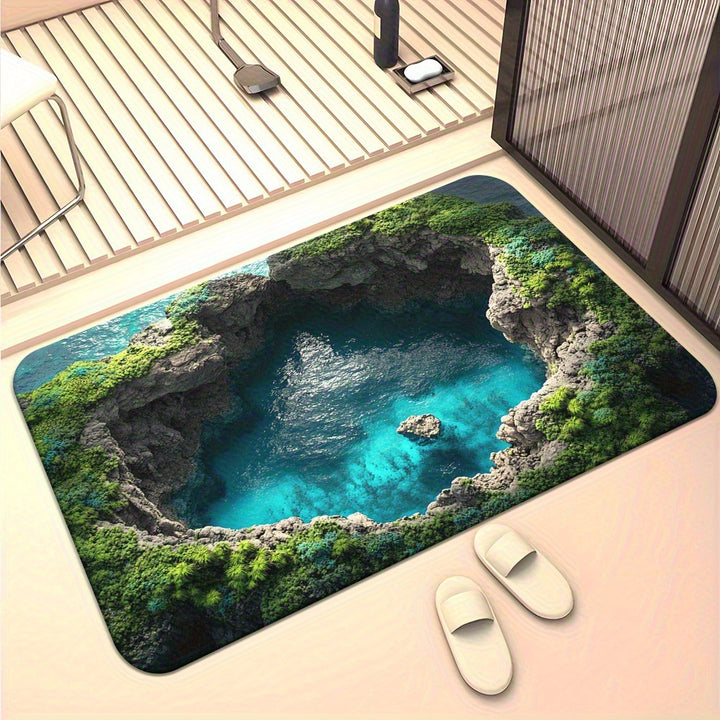 Artistic Dolphin Design Bath Mat Bowlift