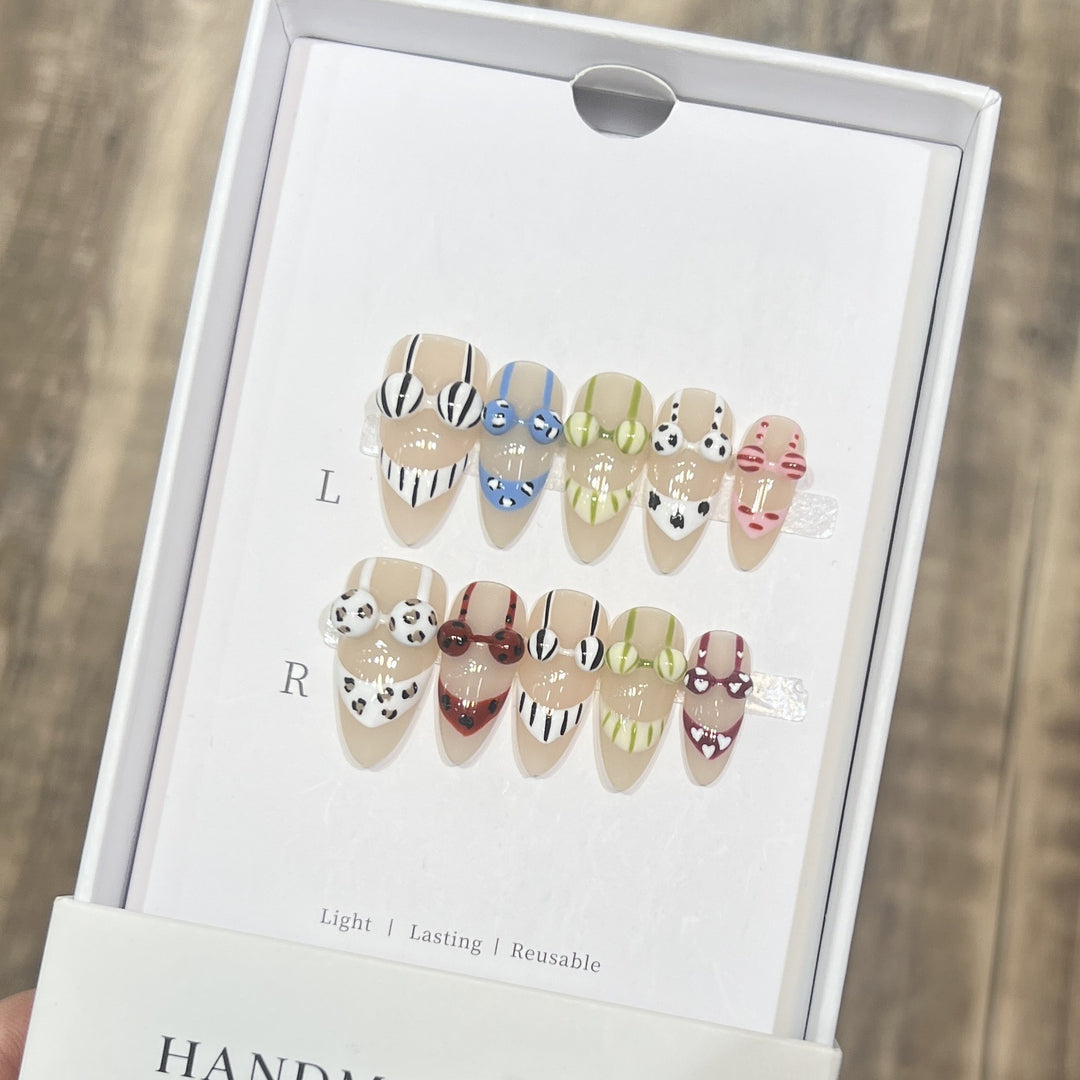 Decorative Press-On Nail Art Set with Unique Patterns Bowlift 1788223862