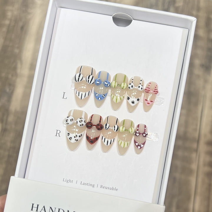 Decorative Press-On Nail Art Set with Unique Patterns Bowlift 1788223862