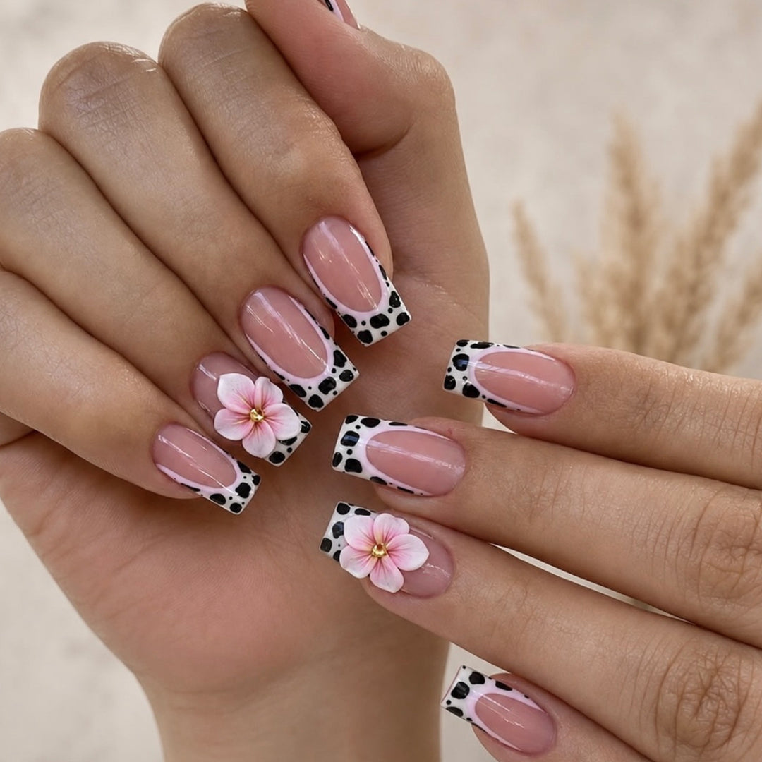 Decorative Floral Accent Nail Art Extensions Bowlift