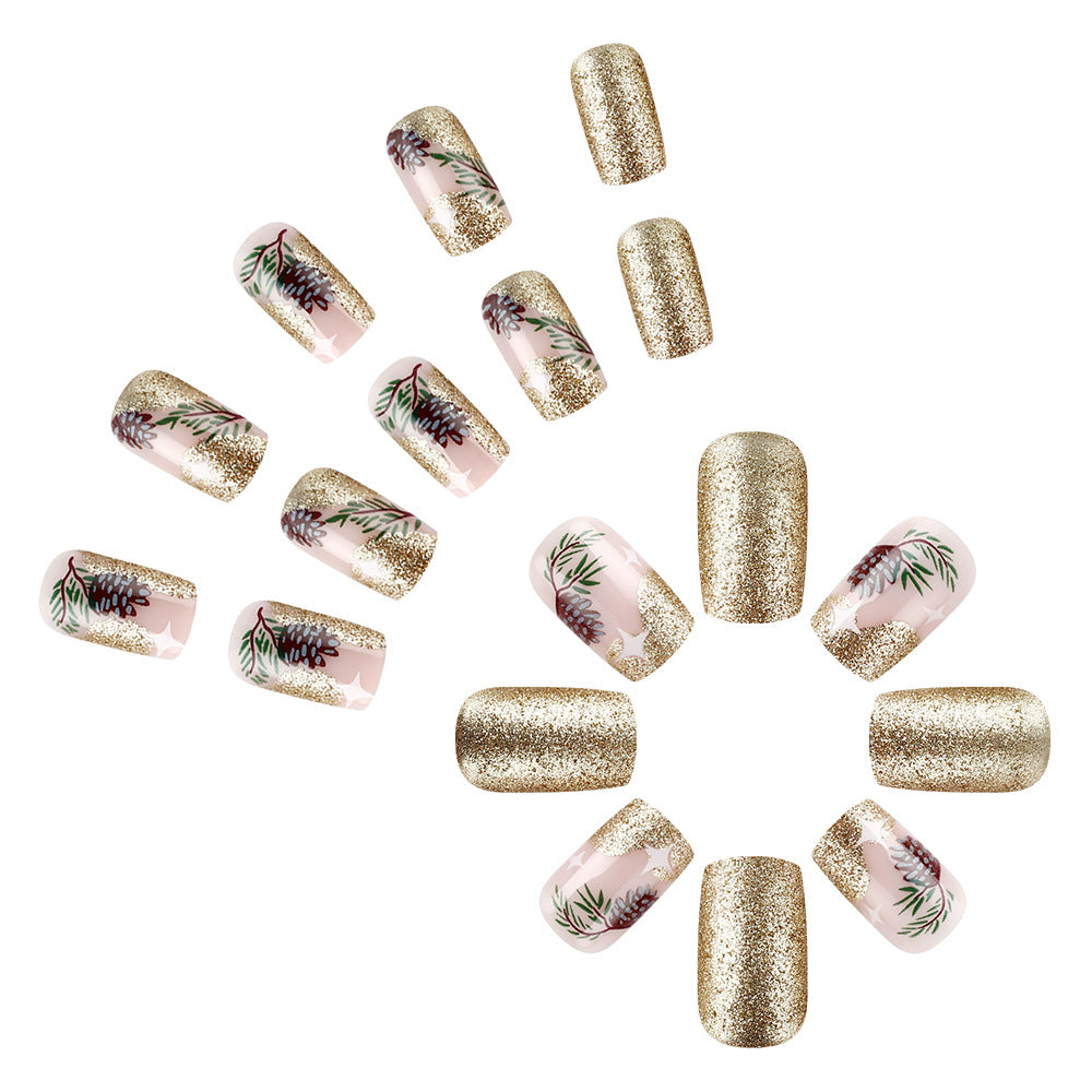 Artistic Holiday-Themed Press-On Nail Art Bowlift