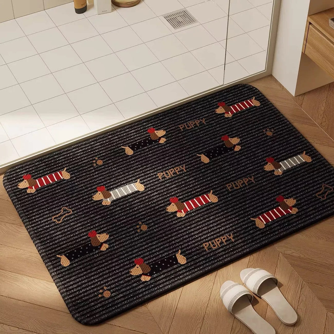 Playful Dog-Themed Bath Mat Bowlift