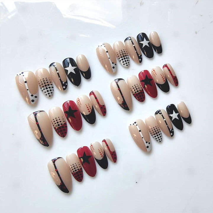 Artificial nails with modern star design Bowlift