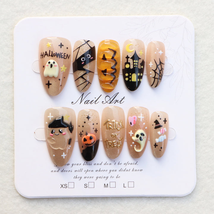 Halloween-Themed Press-On Nail Set Bowlift