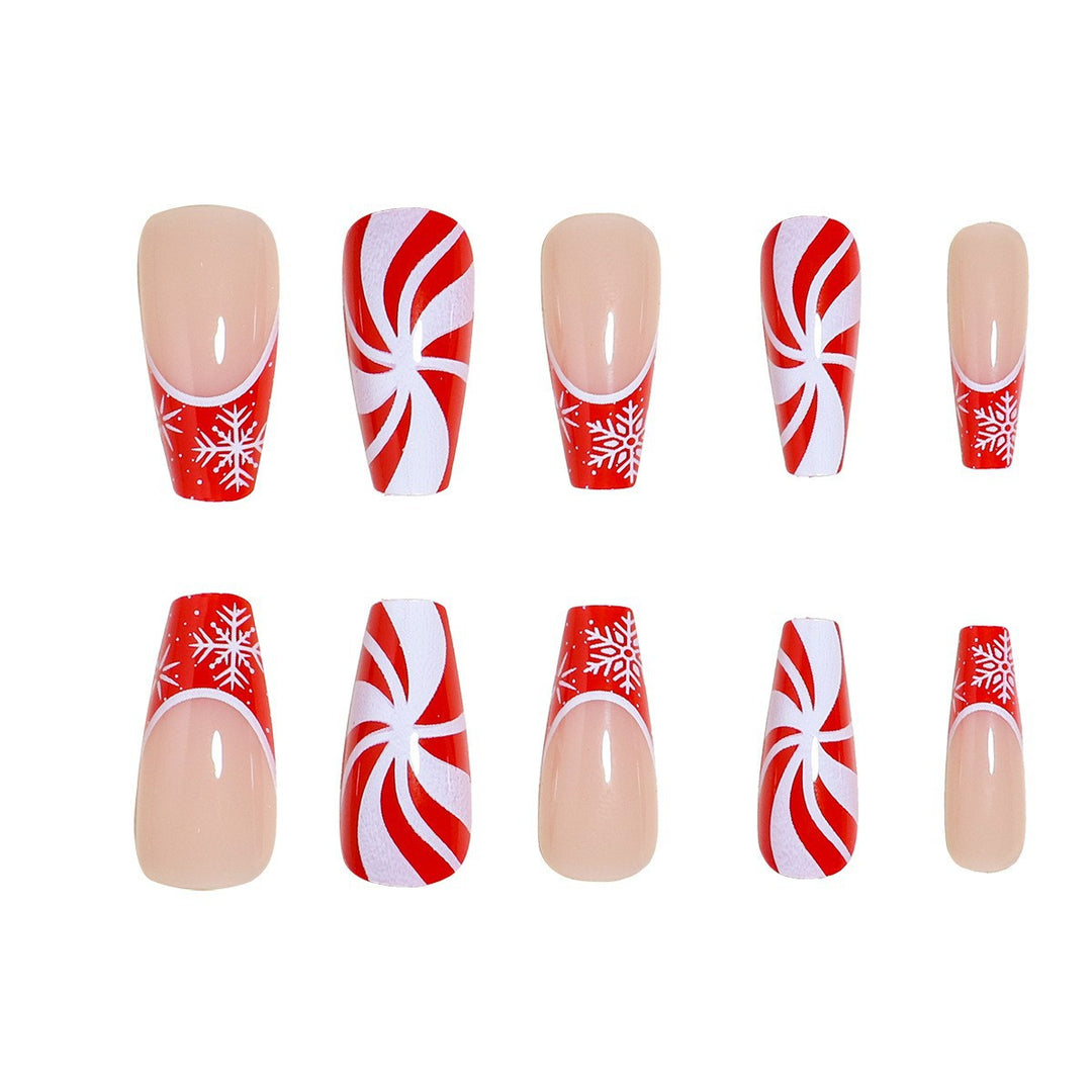 Premium Glossy Glittering Almond-Shaped Press-On Nails Bowlift