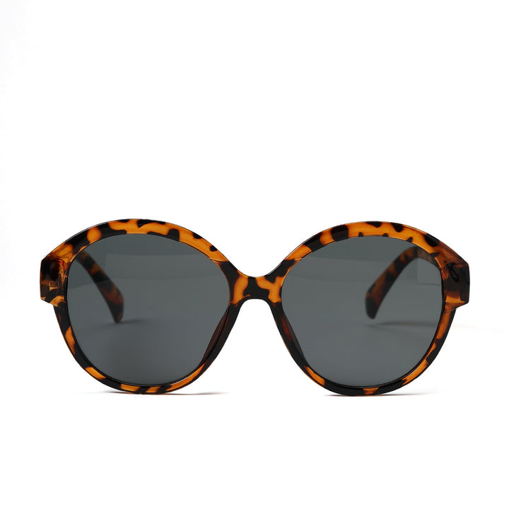 Women's round fashionable sunglasses with striking leopard pattern Bowlift