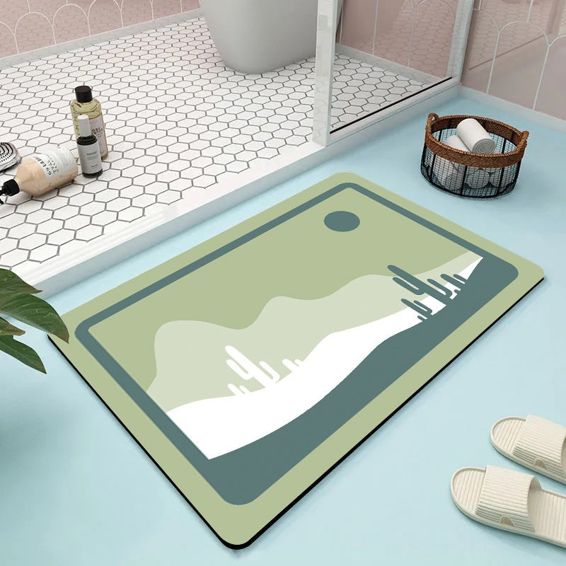 Abstract Floral Bathroom Mat