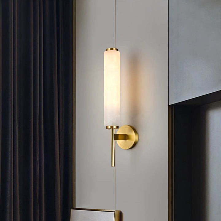 Elegant Glass and Brass Wall Sconce Light Fixture