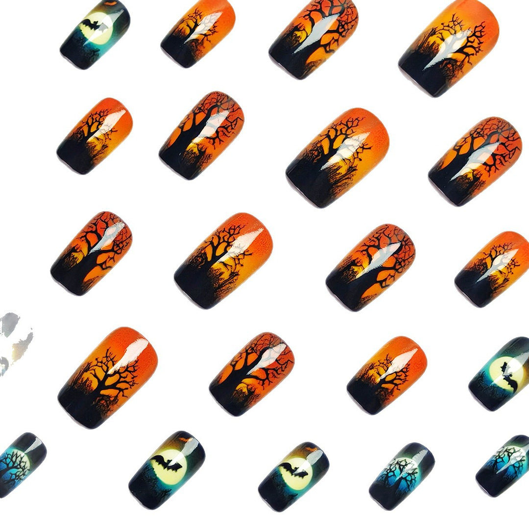 Artificial nails with autumnal creepy design Bowlift