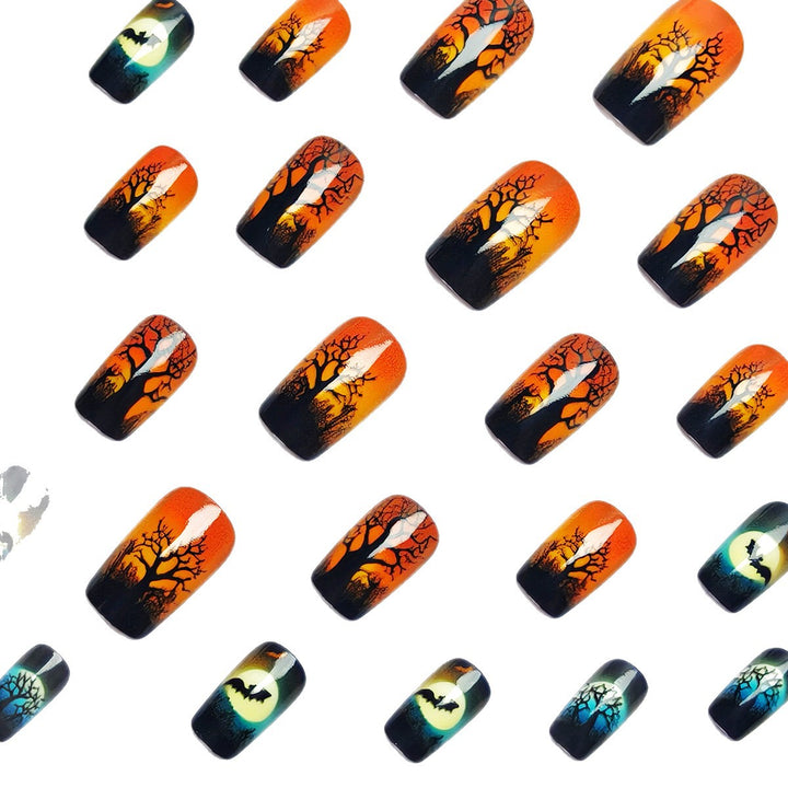 Artificial nails with autumnal creepy design Bowlift