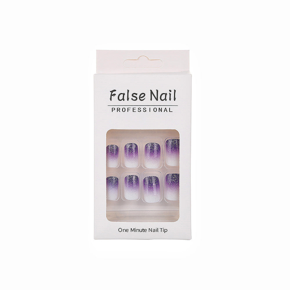 Glittering artificial nails with ombre effect Bowlift