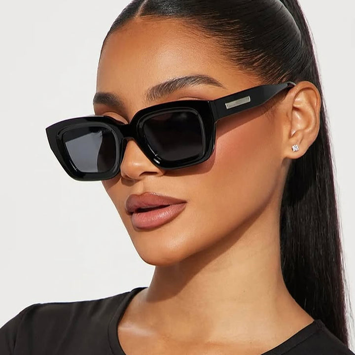 Women's square sunglasses with transparent frame and brown lenses Bowlift
