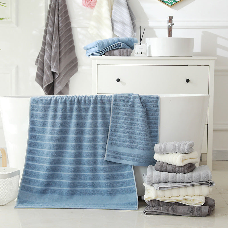 Terry Bath Towel with Elegant Stripes Bowlift