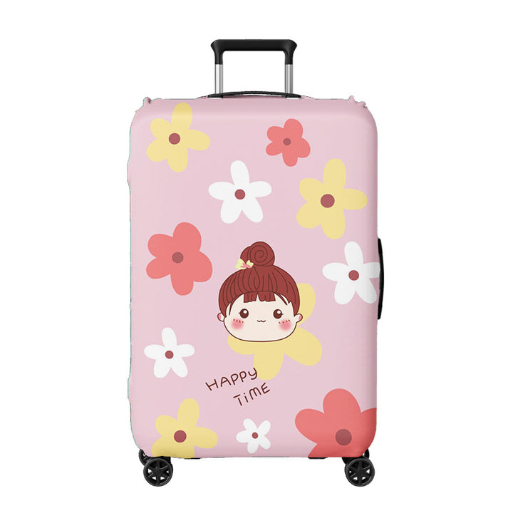 Ladies suitcase cover with creative illustration design Bowlift