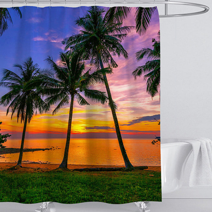 Beach-Themed Shower Curtain Bowlift