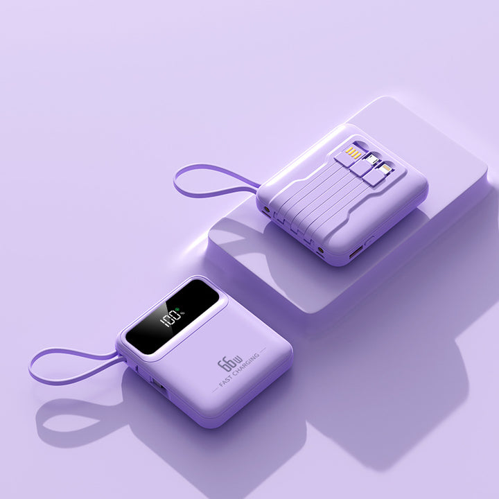 Compact power bank with fast charging function and digital charging status Bowlift