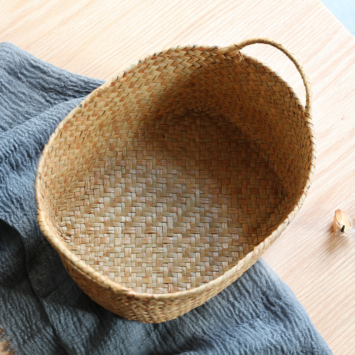 Unisex Braided Storage Basket with Ergonomic Handles Bowlift