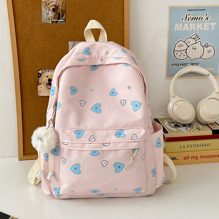 Playful Heart-Patterned Backpack