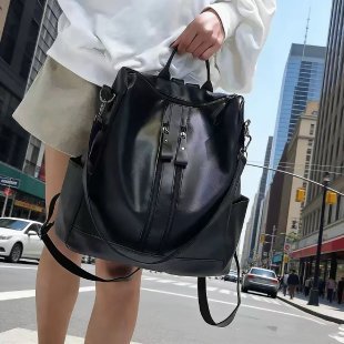 Stylish Leather Backpack Bowlift