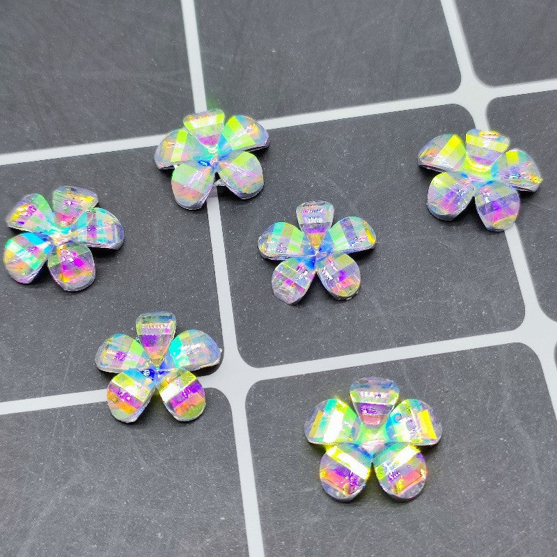 Delicate acrylic flower appliqués Bowlift