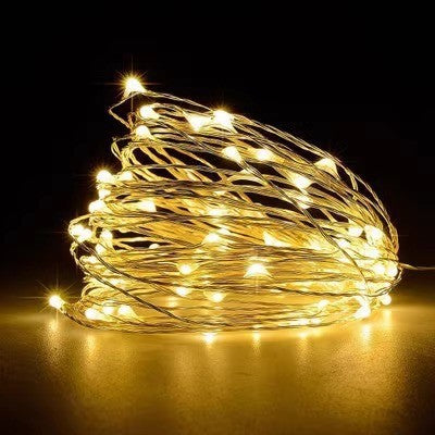 LED Fairy String Lights Ultra-Thin Silver Wire Battery Powered Splash Resistant Decorative Lighting Bowlift