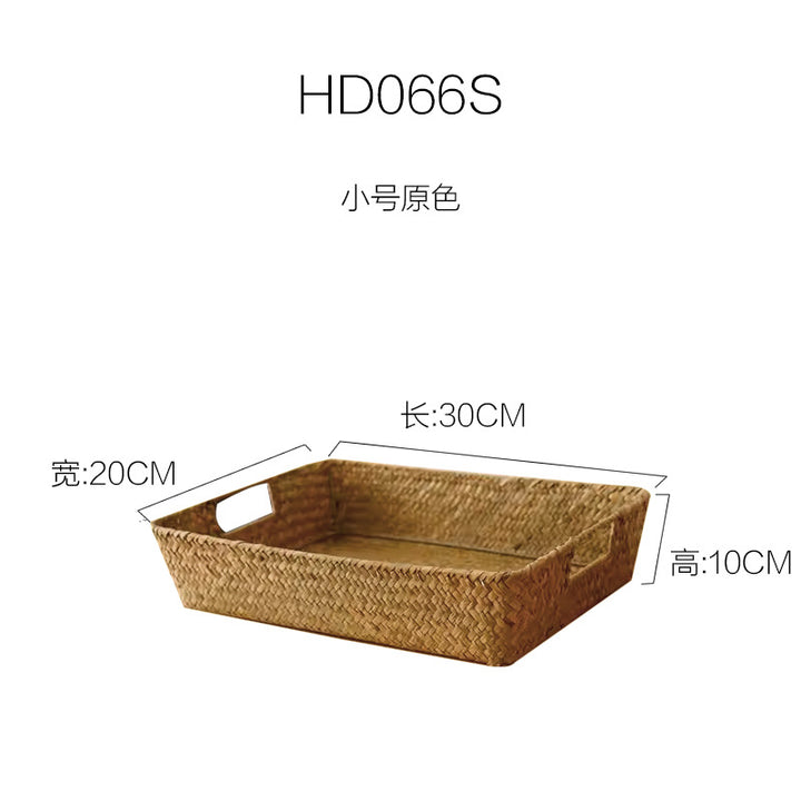 Women's rectangular storage basket made of natural materials Bowlift