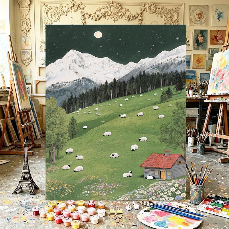 Scenic Mountain Landscape Canvas Art Print Bowlift